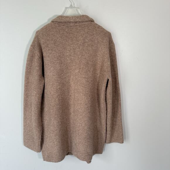 J. Crew Cocoon Sweater Blazer Cardigan Womens S Tan Merino Wool Alpaca Pockets - Picture 6 of 8